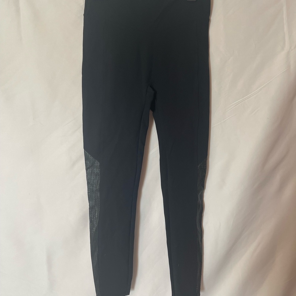 Spanx Black Athletic Leggings with Mesh Paneling - Picture 2 of 2